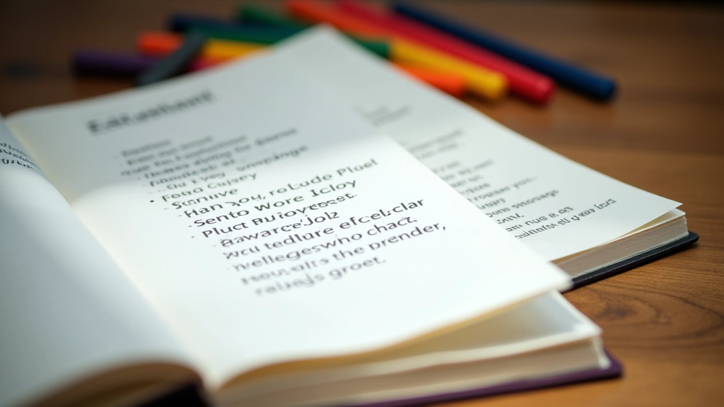 Notas manuscritas em caderno aberto com expressões idiomáticas inglesas, caneta e marcadores coloridos ao lado